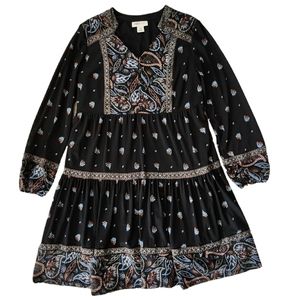 Style & Co Women's Petite Black Peasant Dress